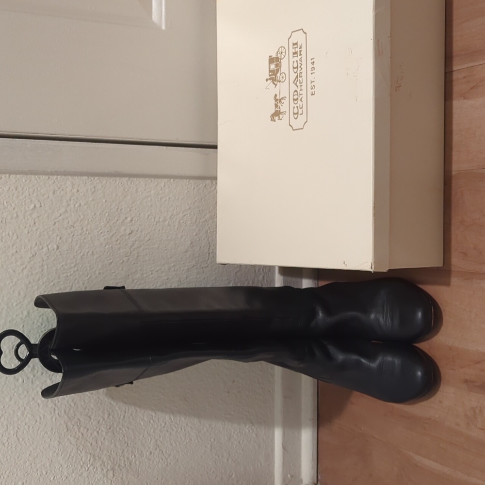 Coach Benita Tall Riding Boots Black Size 8 width M